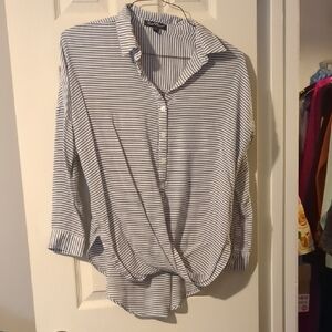 Velvet Heart Black and White Striped Blouse